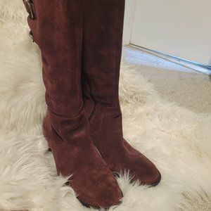 Suede western style boots